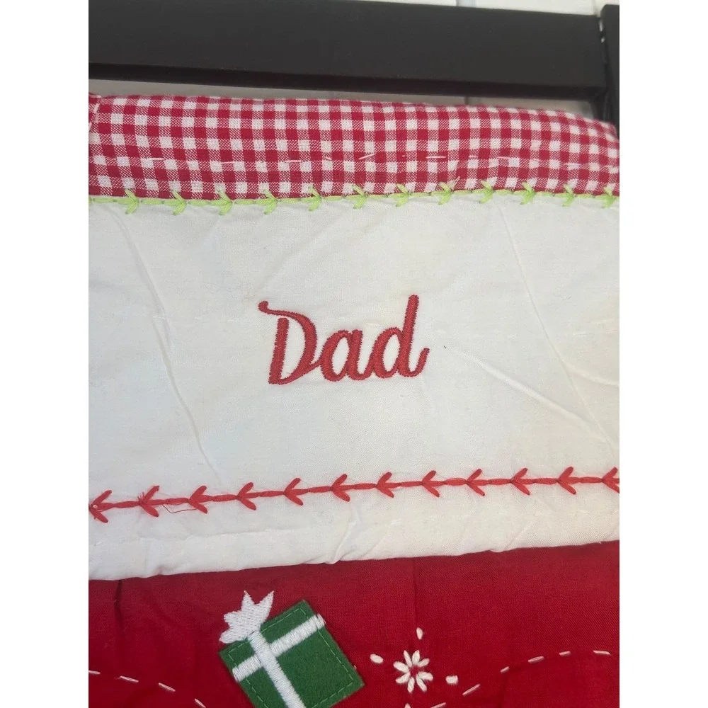 NWT Pottery Barn Kids Black African American Santa DAD Embroidered Stocking 19